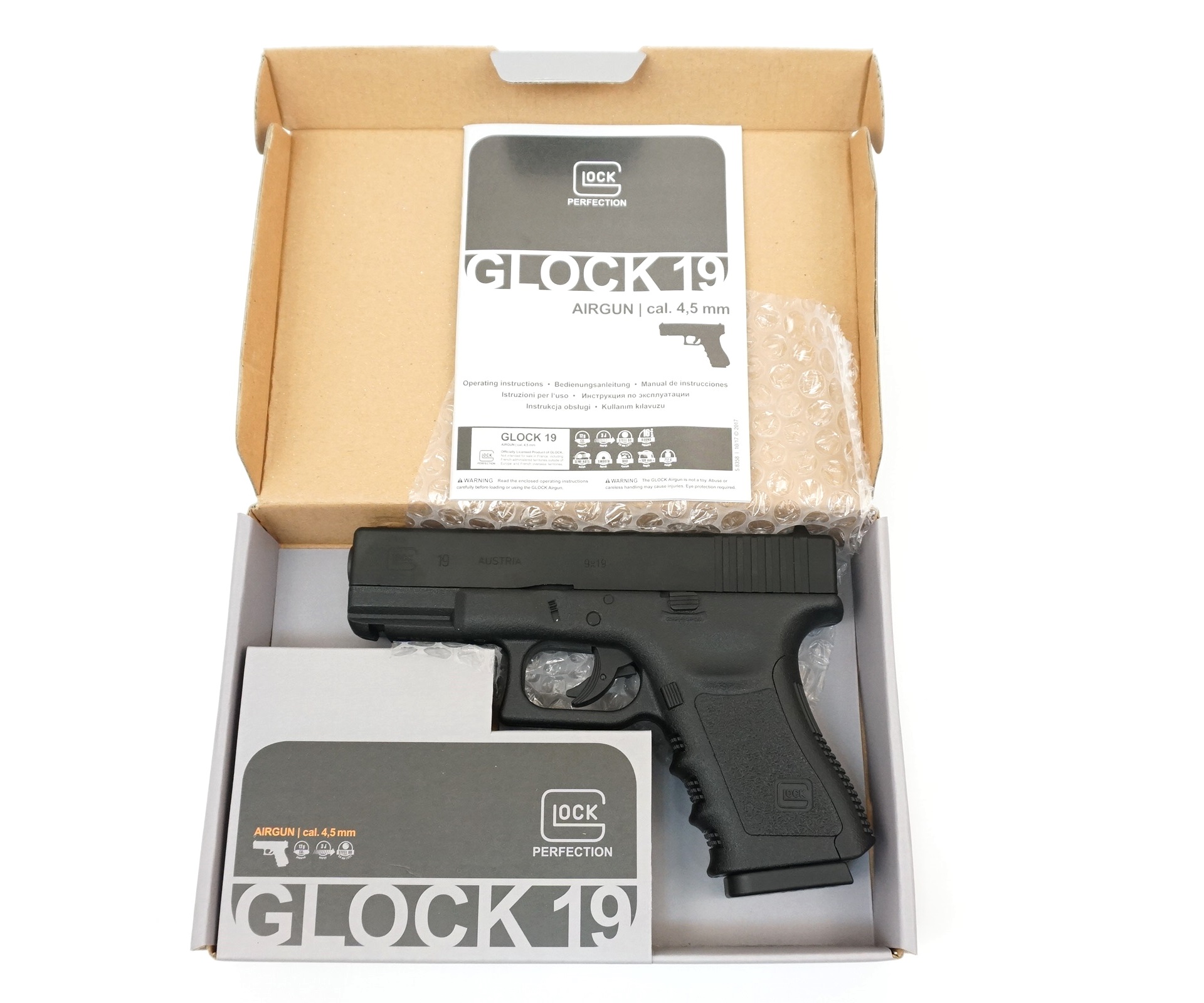 Пистолет пневматический Glock 19, к.4,5мм