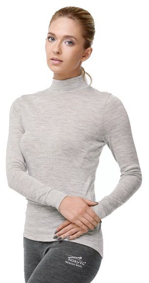 Водолазка Wool+Silk женская (серый меланж)