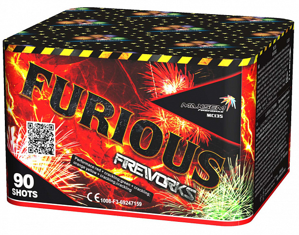 Батарея салютов "Furious" 90 залп. (1/4),
